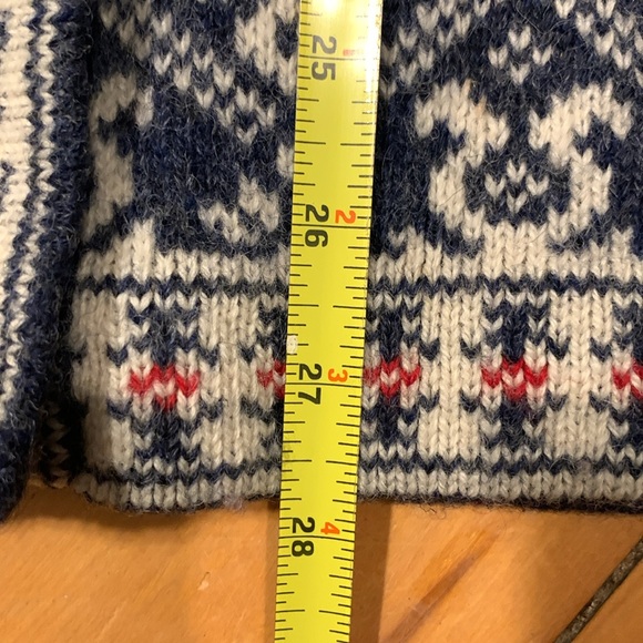 SQUAW VALLEY VINTAGE NORDIC WOOL ALPINE WINTER SKI SWEATER CARDIGAN - Picture 12 of 14